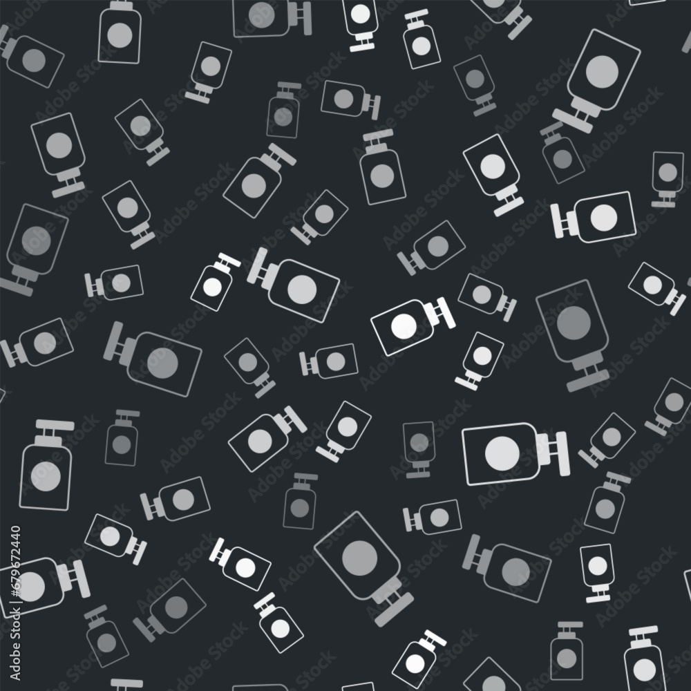 Grey Tube of hand cream icon isolated seamless pattern on black background. Vector Grey Tube of hand cream icon isolated seamless pattern on black background. Vector