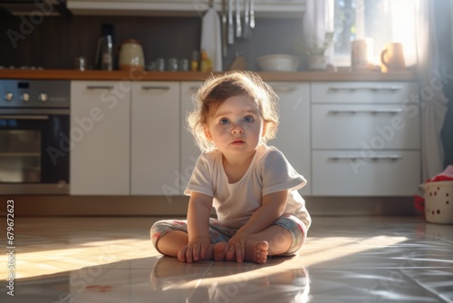 little child sitting on the floor