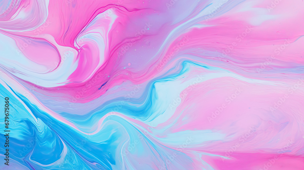 Abstract blue pink paint background. Acrylic texture with marble pattern, Pink blue color with liquid fluid marbled paper texture banner painting texture.Natural Luxury. Style incorporates the swirls 