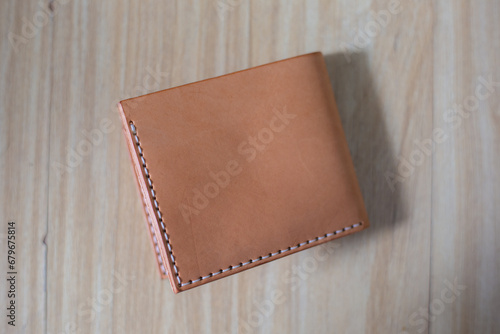 Genuine leather bifold money wallet with crafts tool