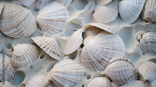 Detailed view of seashell on the beach