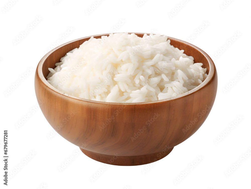 Simple and Elegant Bowl of White Rice, isolated on a transparent or white background Simple and Elegant Bowl of White Rice, isolated on a transparent or white background