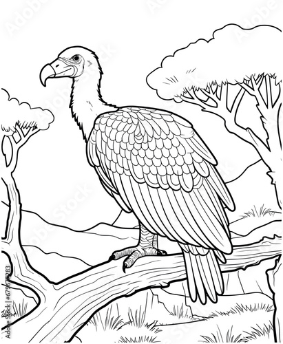 vulture bird coloring page