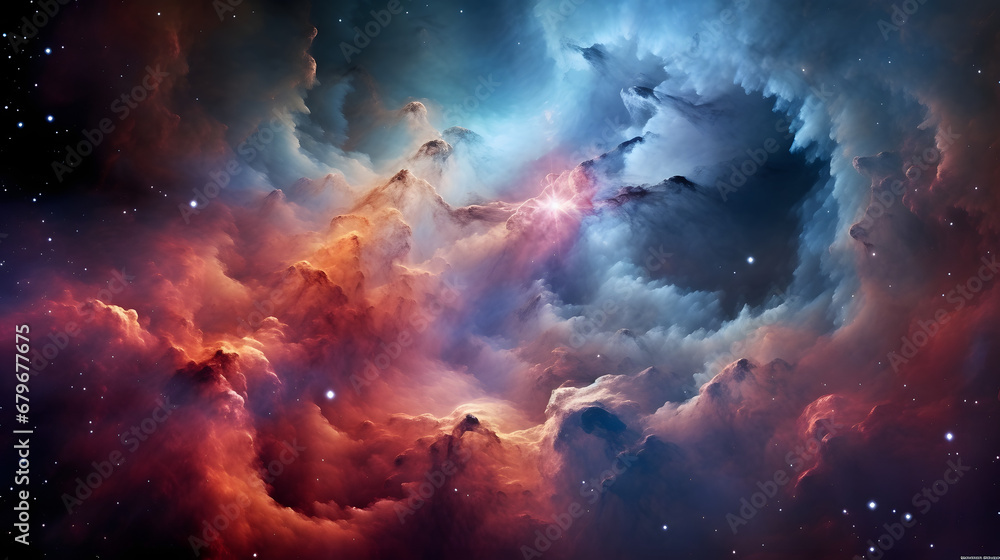Obraz premium Stunning nebula cloud formation in deep space