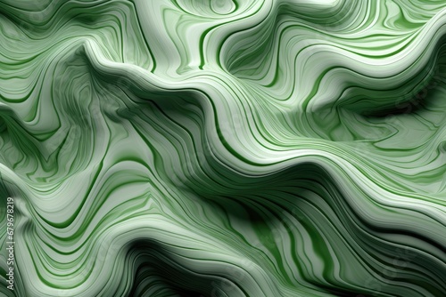 abstract background with white and green waves