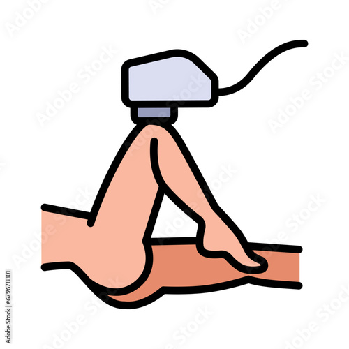 Clean hair legs icon color vector. Laser epilation. Hair removal