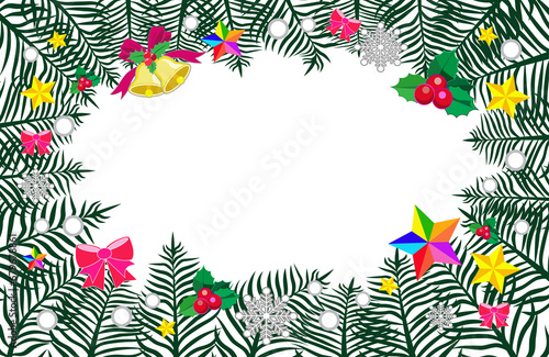 Cute fern leaves in Merry Christmas Background1-3