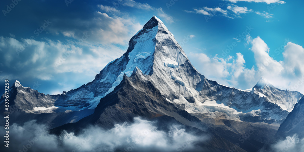 Amazing landscape of Mount Everest - obrazy, fototapety, plakaty 