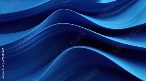 Deep blue curves flowing smoothly with a tranquil gradient effect