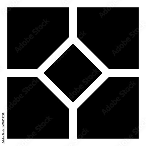 Ceramic tile paving slab icon black color vector illustration image flat style
