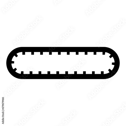 Strap for engine toothed belt for gear cambelt timing gas distribution mechanism icon black color vector illustration image flat style