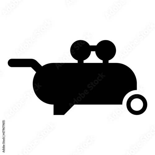 Air compressor pneumatic icon black color vector illustration image flat style
