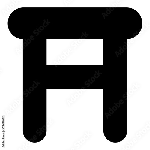 Stool tabouret with legs legged wooden icon black color vector illustration image flat style
