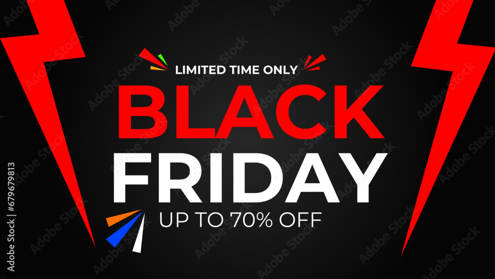 Black Friday typography banner. Black Friday linear typography text illustration isolated on black background. Modern Design template for Black Friday sale. vector illustration Black Friday typography banner. Black Friday linear typography text illustration isolated on black background. Modern Design template for Black Friday sale. vector illustration