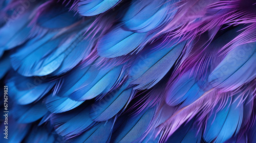  blue and purple feathers close up details © Planetz
