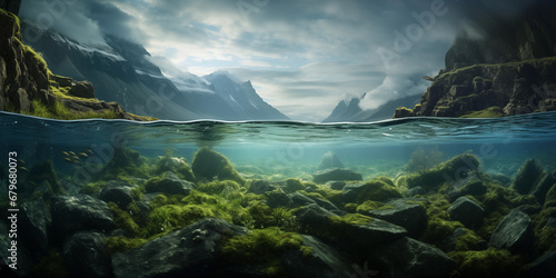 Amazing landscape of under water scenery