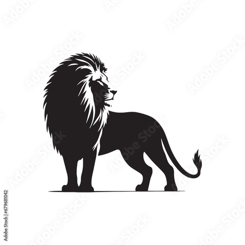 Regal Lion s Silhouette Standing Tall in Twilight s Embrace