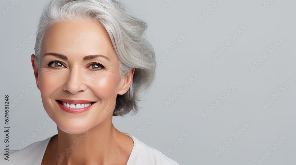 senior woman with gray hair senior woman with gray hair