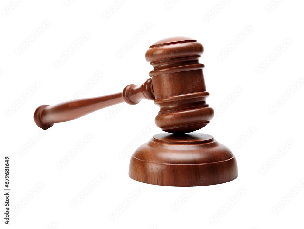 Authoritative Gavel, isolated on a transparent or white background Authoritative Gavel, isolated on a transparent or white background