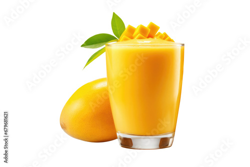 Mango smoothie isolated on transparent background. photo