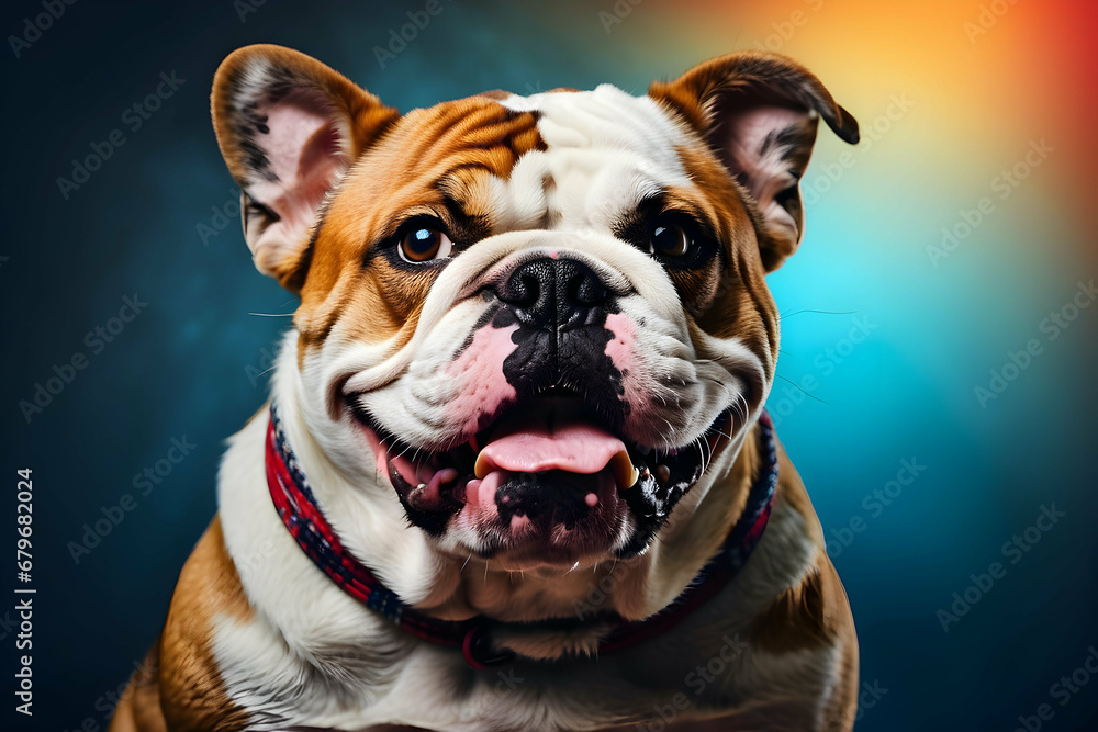 portrait of a dog on studio background