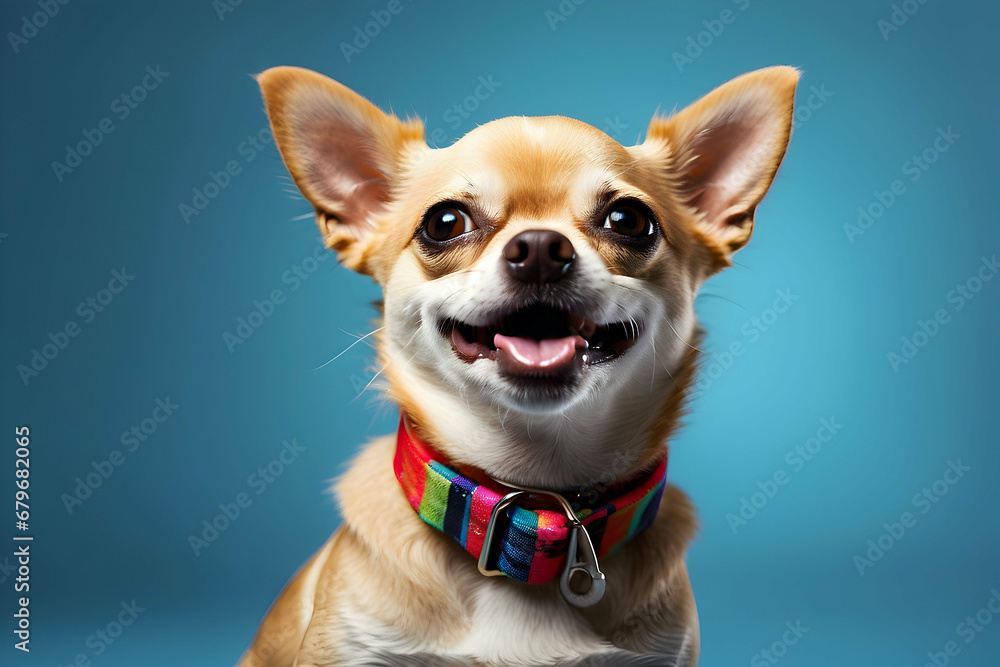 portrait of a dog on studio background portrait of a dog on studio background