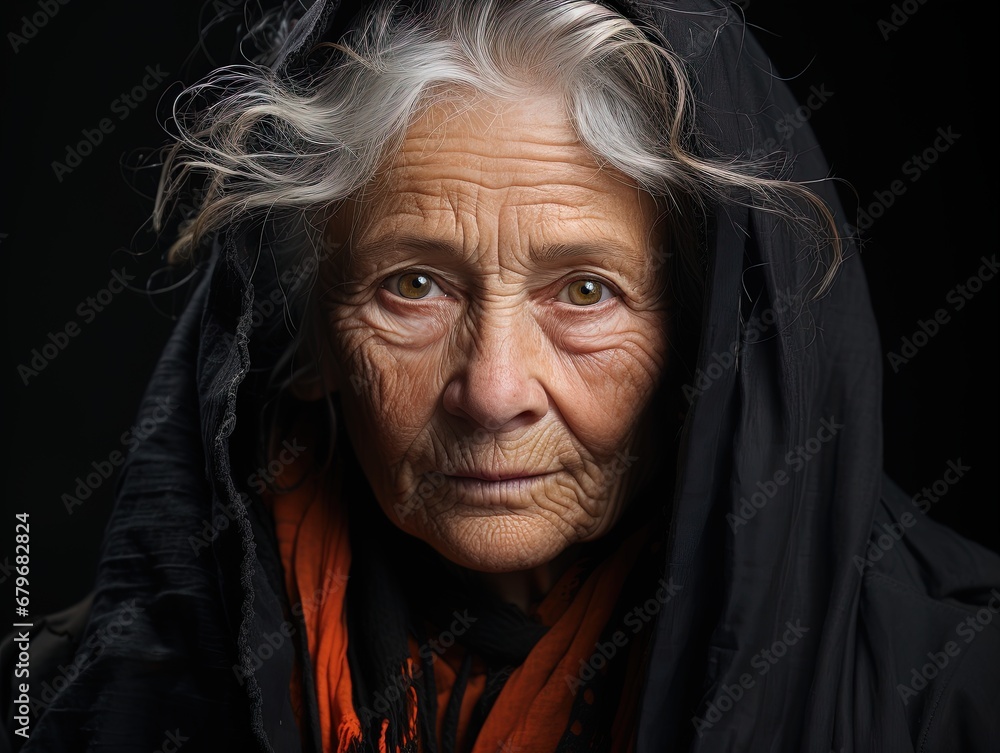 Beautiful older woman with wrinkles from time looking at camera. Beautiful older woman with wrinkles from time looking at camera.