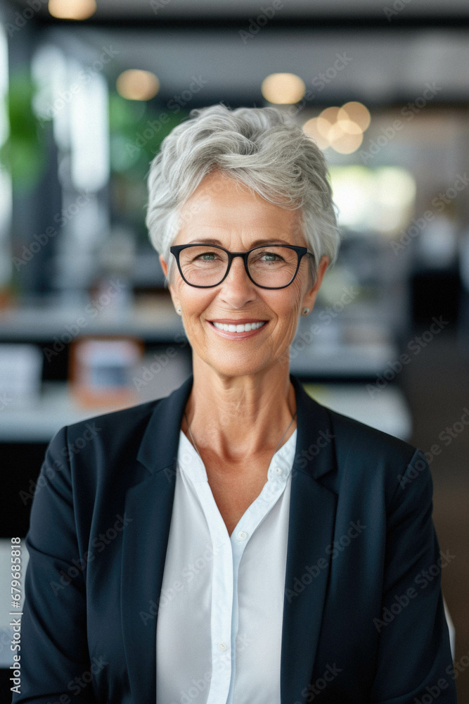 Portrait of confident mature business woman in office. Portrait of confident mature business woman in office.