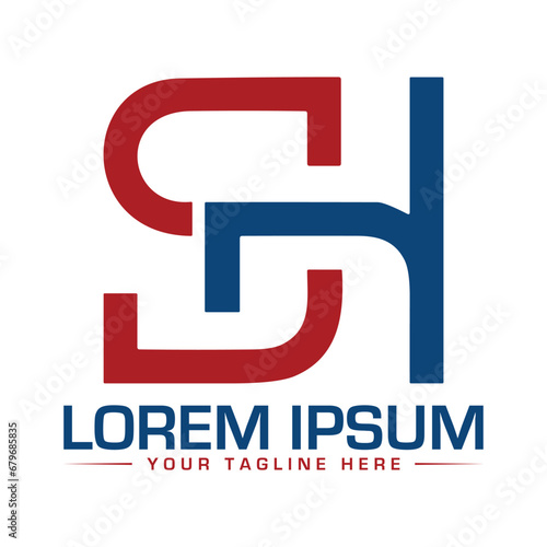 Fototapeta Naklejka Na Ścianę i Meble -  SH Letter Logo Design Unique and Modern Logo Design Professional Logo Design