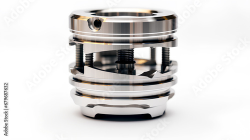 close-up of a ring on white background, Car service piston isolated on white background, Generative AI