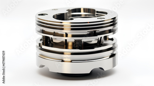 close-up of a ring on white background, Car service piston isolated on white background, Generative AI