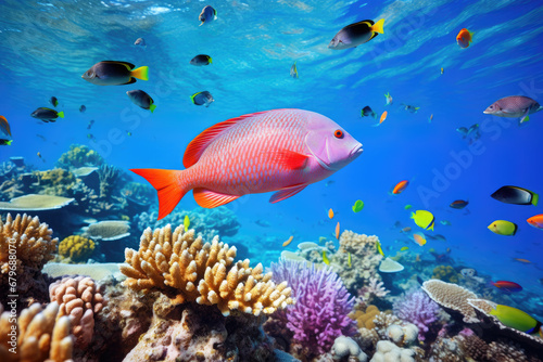 Fish over a coral reef in the sea © Kien