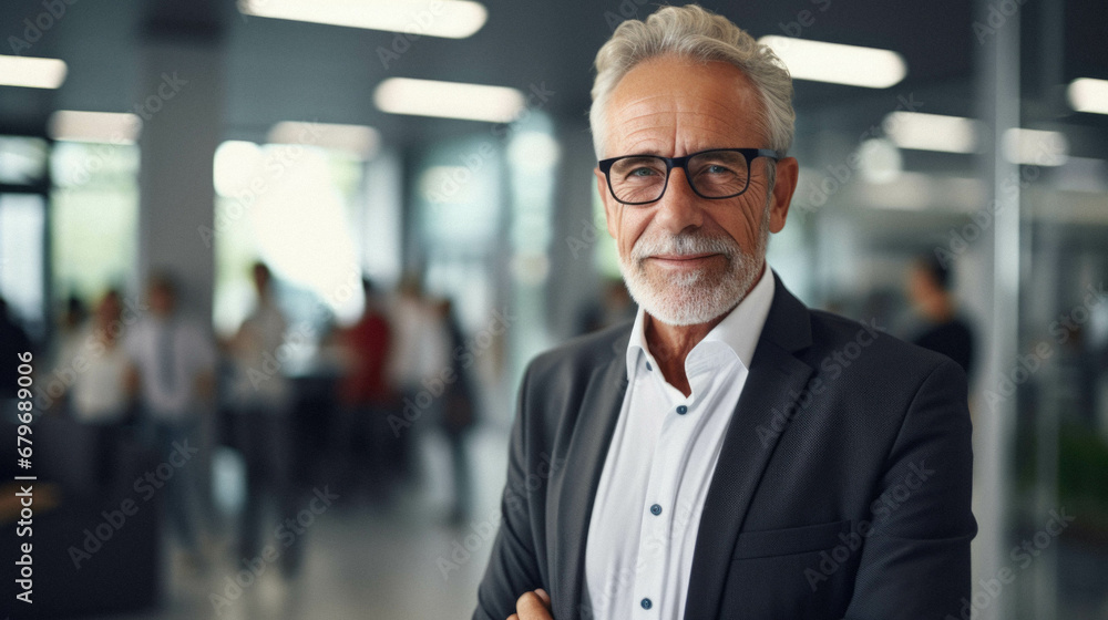 Portrait of handsome businessman in office. Portrait of handsome businessman in office.