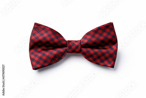 Top view of bow tie isolated on white background. Generative AI