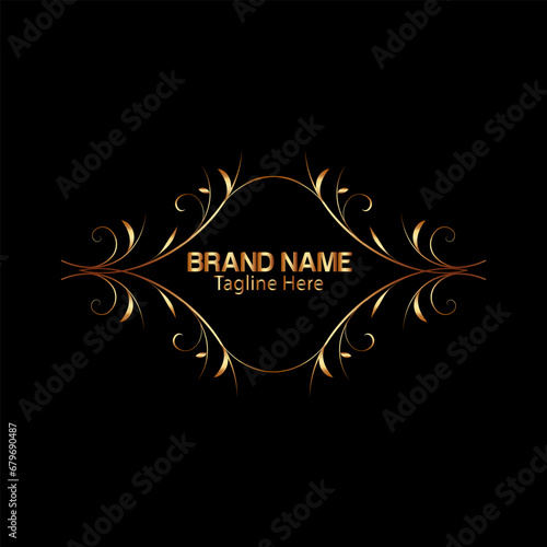 creative letter logo design with golden color