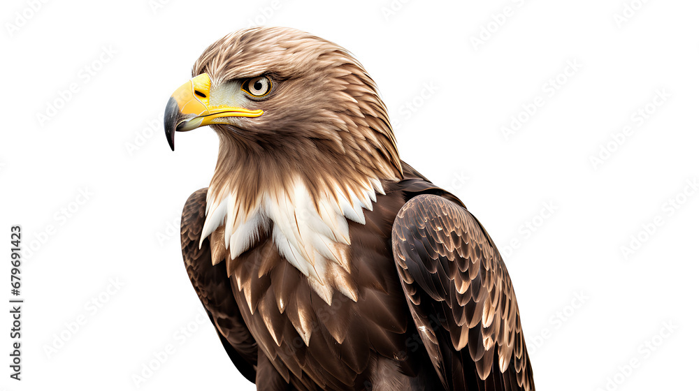 Fototapeta premium Close-up of a eagle, Eagle isolated on a transparent background, Generative AI