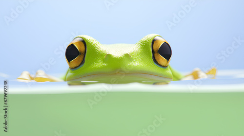 Green frog on a white background, Frog Natural isolated on a transparent background, Generative AI