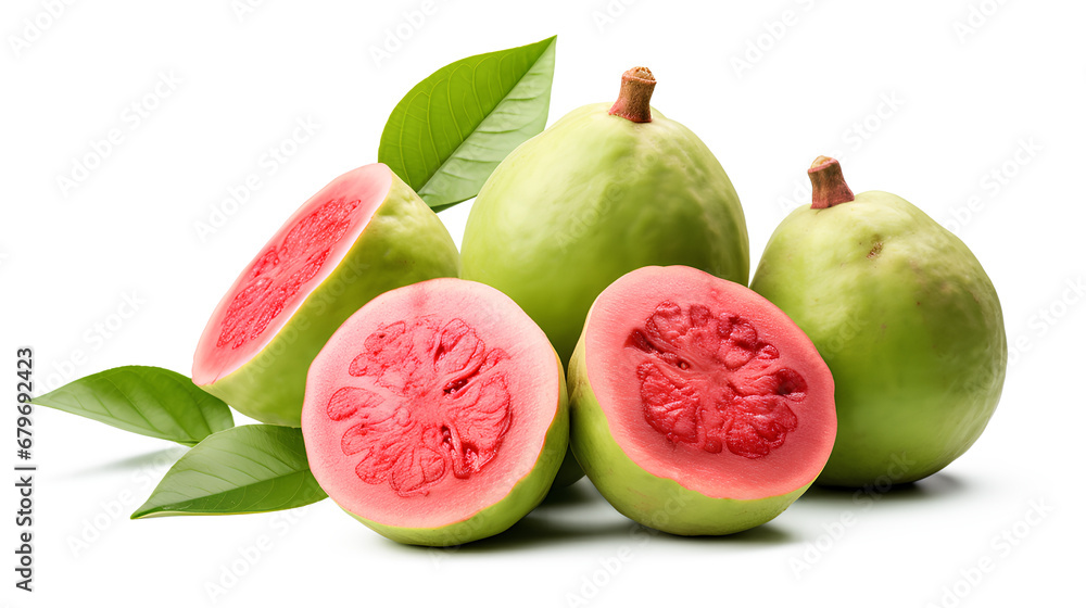 Guava tropical fruit on a transparent background, Generative AI