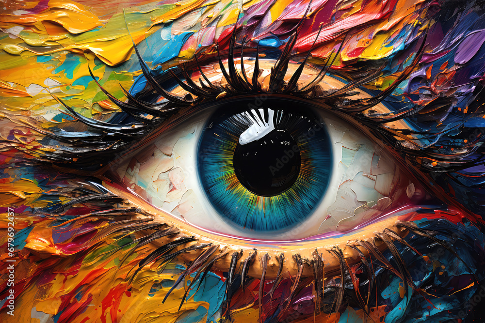oil painting eye on background
