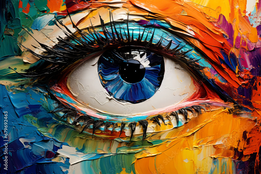 oil painting eye on background