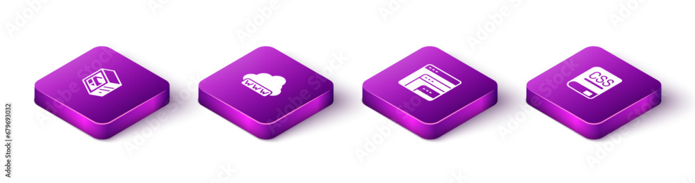 Set Isometric Computer, Web development, Software and Books about programming icon. Vector Set Isometric Computer, Web development, Software and Books about programming icon. Vector