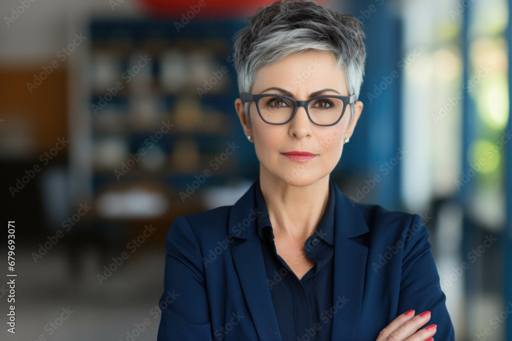 Portrait of a successful mature business woman in office. Portrait of a successful mature business woman in office.