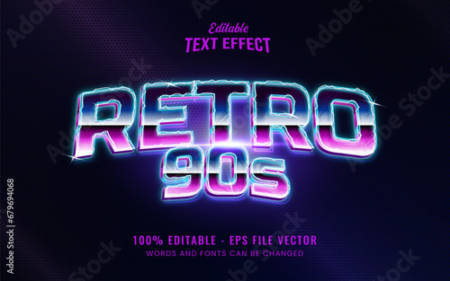 Retro 80s old style editable vector text effect.Premium Vector	