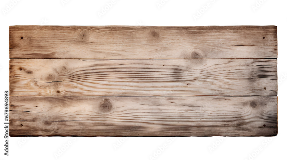 Wooden sign isolated on transparent background, Generative AI