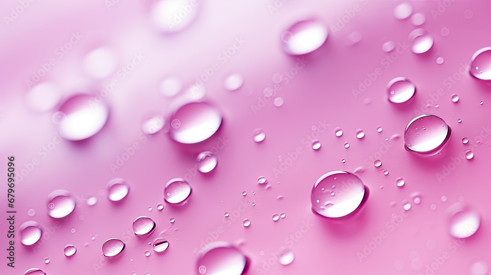 a close up view of water droplets on a pink and purple background with a light reflection of the water droplets on the left side of the image. a close up view of water droplets on a pink and purple background with a light reflection of the water droplets on the left side of the image.
