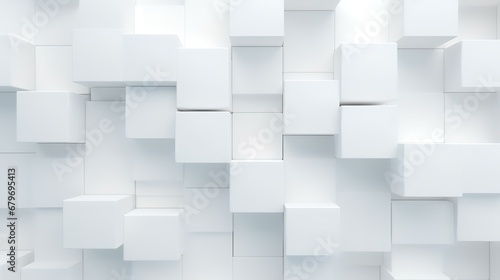 Random shifted white cube boxes block background