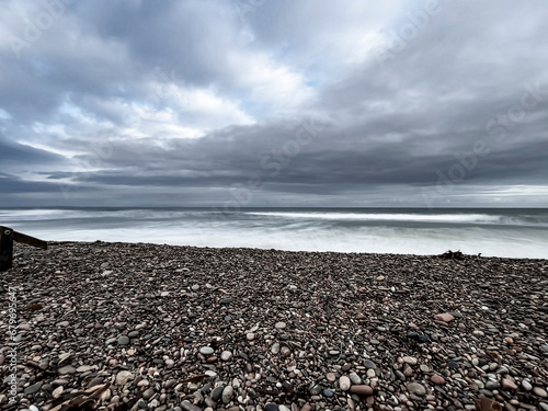 findhorn beach photographed in winter 2023  photo