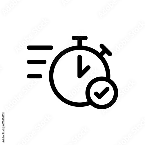 Quick approval icon. Simple outline style. Stopwatch, clock, quick transfer, fast transaction, business concept. Thin line symbol. Vector illustration isolated on white background. Free Download Quick approval icon. Simple outline style. Stopwatch, clock, quick transfer, fast transaction, business concept. Thin line symbol. Vector illustration isolated on white background. - GFXLoad