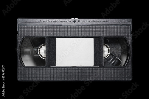 vhs tape with empty label photo