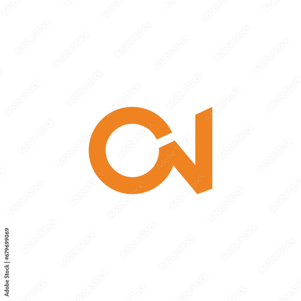 letter on cn simple geometric logo vector letter on cn simple geometric logo vector